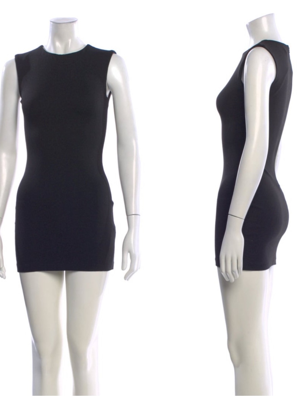 Helsa Crewneck Sleeveless Black Mini Dress